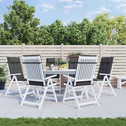 Perne scaun cu spătar înalt 6 buc, antracit, țesătură Oxford GartenMobel Dekor