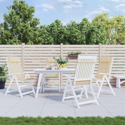 Perne de scaun cu spătar înalt 4 buc, bej, țesătură Oxford GartenMobel Dekor