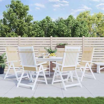 Perne de scaun cu spătar înalt, 6 buc, bej, țesătură Oxford GartenMobel Dekor