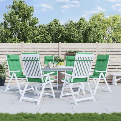 Perne scaun cu spătar înalt, 6 buc, verde, țesătură Oxford GartenMobel Dekor