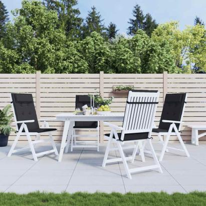 Perne de scaun cu spătar înalt, 4 buc, negru, țesătură Oxford GartenMobel Dekor