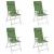 Perne de scaun spătar înalt, 4 buc, model frunze, textil Oxford GartenMobel Dekor