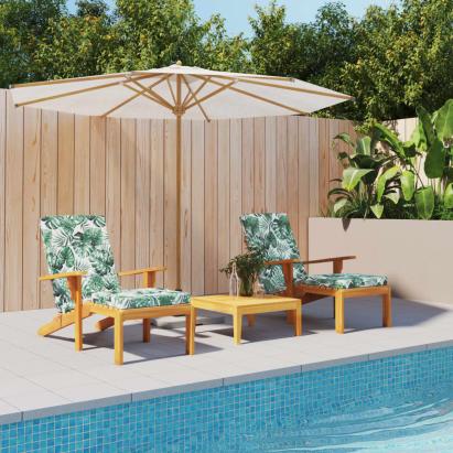 Perne scaun de terasă, 2 buc, model frunze, textil Oxford GartenMobel Dekor