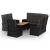 Set mobilier relaxare grădină 4 piese cu perne poliratan negru GartenMobel Dekor
