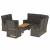 Set mobilier de grădină cu perne, 4 piese, gri, poliratan GartenMobel Dekor