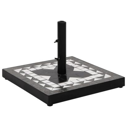 Suport umbrelă de soare, negru și alb, pătrat, 12 kg GartenMobel Dekor