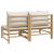 Set mobilier de grădină cu perne gri deschis, 2 piese, bambus GartenMobel Dekor