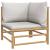 Set mobilier de grădină cu perne gri deschis, 2 piese, bambus GartenMobel Dekor
