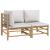 Set mobilier de grădină cu perne gri deschis, 2 piese, bambus GartenMobel Dekor