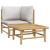Set mobilier de grădină cu perne gri deschis, 2 piese, bambus GartenMobel Dekor