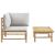 Set mobilier de grădină cu perne gri deschis, 2 piese, bambus GartenMobel Dekor
