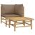 Set mobilier de grădină cu perne gri taupe, 2 piese, bambus GartenMobel Dekor