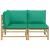Set mobilier de grădină cu perne verzi, 2 piese, bambus GartenMobel Dekor