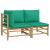 Set mobilier de grădină cu perne verzi, 2 piese, bambus GartenMobel Dekor