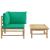 Set mobilier de grădină cu perne verzi, 2 piese, bambus GartenMobel Dekor