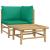 Set mobilier de grădină cu perne verzi, 2 piese, bambus GartenMobel Dekor