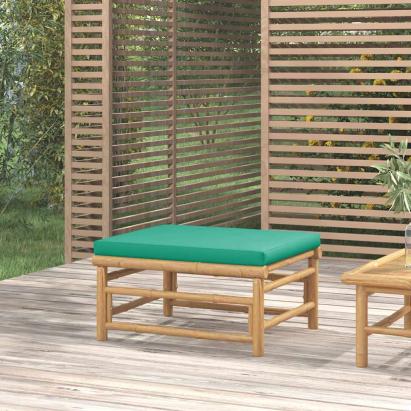 Taburet de grădină, pernă verde, bambus GartenMobel Dekor