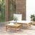 Set mobilier de grădină, cu perne alb crem, 3 piese, bambus GartenMobel Dekor