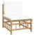 Set mobilier de grădină cu perne alb crem, 2 piese, bambus GartenMobel Dekor