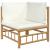 Set mobilier de grădină cu perne alb crem, 2 piese, bambus GartenMobel Dekor