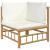 Set mobilier de grădină cu perne alb crem, 2 piese, bambus GartenMobel Dekor