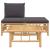 Set mobilier de grădină, perne gri închis, 3 piese, bambus GartenMobel Dekor