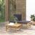 Set mobilier de grădină, perne gri închis, 3 piese, bambus GartenMobel Dekor
