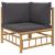 Set mobilier de grădină cu perne gri închis, 2 piese, bambus GartenMobel Dekor