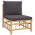 Set mobilier de grădină cu perne gri închis, 2 piese, bambus GartenMobel Dekor