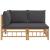 Set mobilier de grădină cu perne gri închis, 2 piese, bambus GartenMobel Dekor