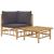 Set mobilier de grădină cu perne gri închis, 2 piese, bambus GartenMobel Dekor