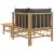 Set mobilier de grădină cu perne gri închis, 2 piese, bambus GartenMobel Dekor