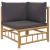 Set mobilier de grădină cu perne gri închis, 2 piese, bambus GartenMobel Dekor