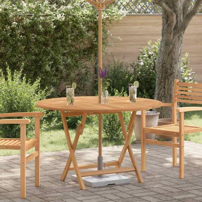 Masă de grădină pliabilă, Ø 110x75 cm, lemn masiv de tec GartenMobel Dekor
