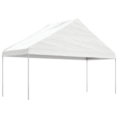 Foișor cu acoperiș, alb, 5,88x2,23x3,75 m, polietilenă GartenMobel Dekor