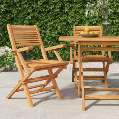 Scaune de grădină pliante, 2 buc, 55x62x90 cm, lemn masiv tec GartenMobel Dekor