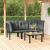Set mobilier de grădină, 4 piese, negru și gri, poliratan GartenMobel Dekor