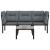 Set mobilier de grădină, 4 piese, negru și gri, poliratan GartenMobel Dekor