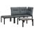 Set mobilier de grădină, 4 piese, negru și gri, poliratan GartenMobel Dekor