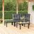 Set mobilier de grădină, 4 piese, negru și gri, poliratan GartenMobel Dekor