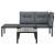 Set mobilier de grădină, 4 piese, negru și gri, poliratan GartenMobel Dekor