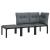 Set mobilier de grădină cu perne, 3 piese, negru/gri, poliratan GartenMobel Dekor