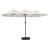 Umbrelă de grădină cu două capete/LED, alb nisipiu, 449x265 cm GartenMobel Dekor