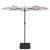 Umbrelă de grădină cu două capete/LED, alb nisipiu, 316x145 cm GartenMobel Dekor