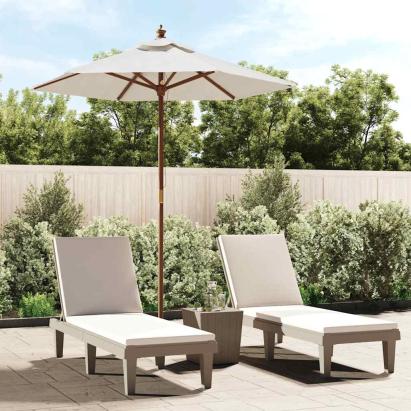 Umbrelă de soare de grădină stâlp din lemn nisipiu 196x231 cm GartenMobel Dekor