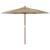 Umbrelă de soare de grădină stâlp de lemn, gri taupe, 299x240cm GartenMobel Dekor