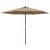 Umbrelă de soare de grădină stâlp de lemn, gri taupe, 299x240cm GartenMobel Dekor