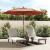 Umbrelă de soare de grădină stâlp din lemn cărămiziu 299x240 cm GartenMobel Dekor