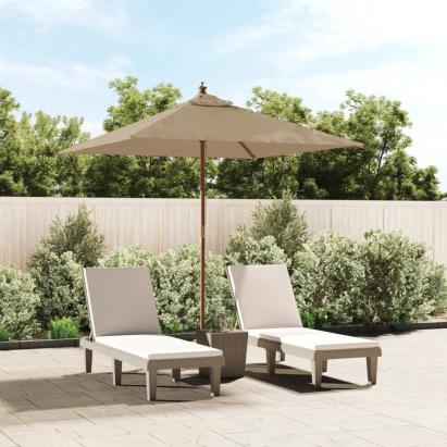 Umbrelă soare de grădină stâlp din lemn taupe 198x198x231 cm GartenMobel Dekor