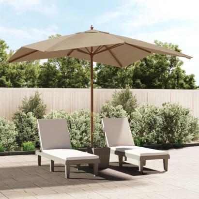 Umbrelă de grădină stâlp din lemn, taupe, 300x300x273 cm GartenMobel Dekor